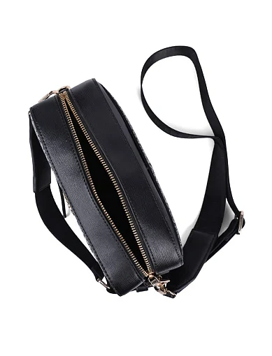 Жіноча сумка крос-боді з екошкіри чорна - фото 5 - Miraton