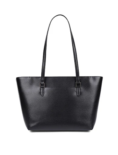 Жіноча сумка тоут шкіряна чорна - фото 3 - Miraton