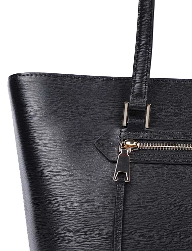 Жіноча сумка тоут шкіряна чорна - фото 4 - Miraton