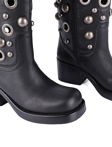 Жіночі чоботи JEFFREY CAMPBELL шкіряні чорні - фото 5 - Miraton