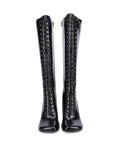 Жіночі чоботи JEFFREY CAMPBELL шкіряні чорні - фото 3 - Miraton