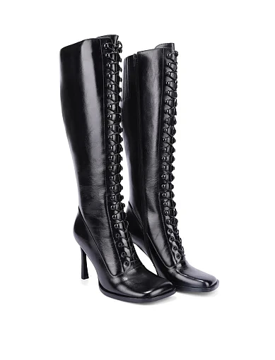 Жіночі чоботи JEFFREY CAMPBELL шкіряні чорні - фото 4 - Miraton