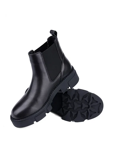 Жіночі черевики челсі MIRATON шкіряні чорні - фото 2 - Miraton