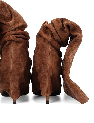 Жіночі чоботи MIRATON велюрові коричневі - фото 2 - Miraton