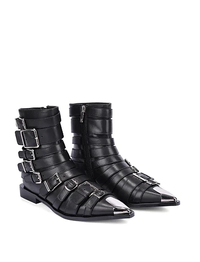 Жіночі черевики MIRATON шкіряні чорні - фото 4 - Miraton