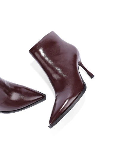 Жіночі черевики MIRATON шкіряні бордові - фото 2 - Miraton