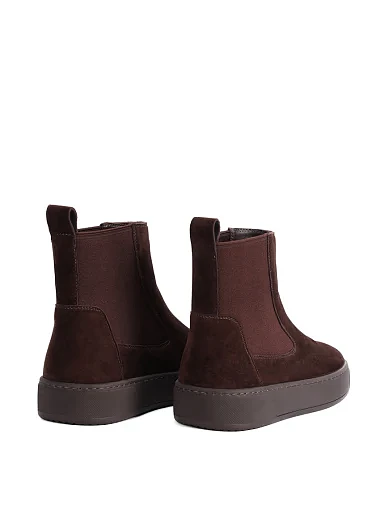 Женские ботинки челси MIRATON велюровые коричневые - фото 4 - Miraton