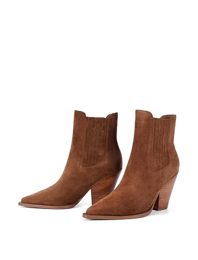 Жіночі черевики челсі MIRATON велюрові бежеві - фото 3 - Miraton