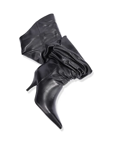 Жіночі ботфорти MIRATON шкіряні чорні - фото 4 - Miraton