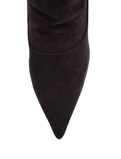 Жіночі ботфорти велюрові коричневі - фото 4 - Miraton