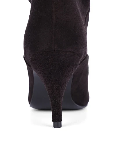 Жіночі ботфорти велюрові коричневі - фото 5 - Miraton