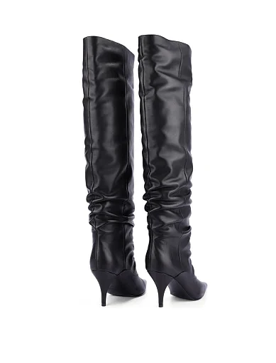 Жіночі ботфорти MIRATON шкіряні чорні - фото 4 - Miraton