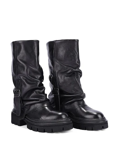 Женские ботинки MIMMU кожаные черные - фото 3 - Miraton