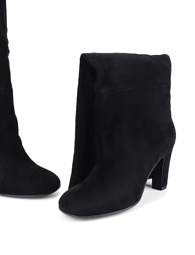 Женские сапоги велюровые черные - фото 2 - Miraton