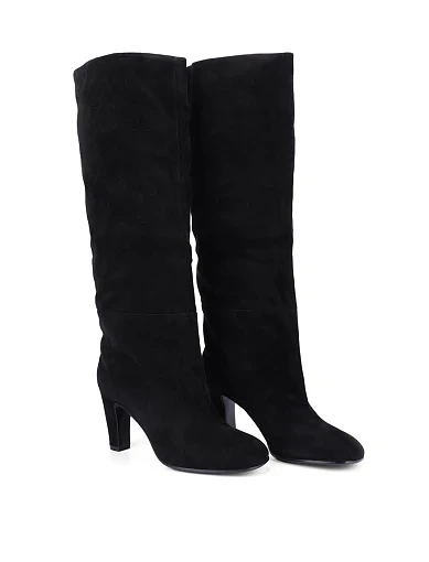 Женские сапоги велюровые черные - фото 3 - Miraton