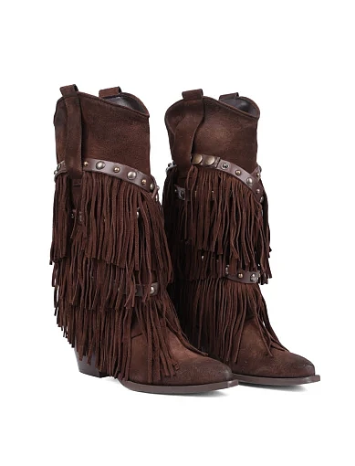 Женские ботинки MIRATON замшевые коричневые - фото 3 - Miraton