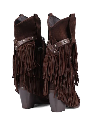 Женские ботинки MIRATON замшевые коричневые - фото 4 - Miraton