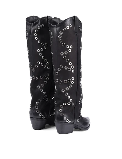 Жіночі чоботи MIRATON шкіряні чорні - фото 4 - Miraton