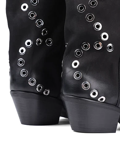 Жіночі чоботи MIRATON шкіряні чорні - фото 5 - Miraton