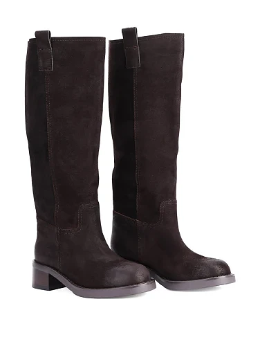 Жіночі чоботи MIRATON велюрові коричневі - фото 3 - Miraton