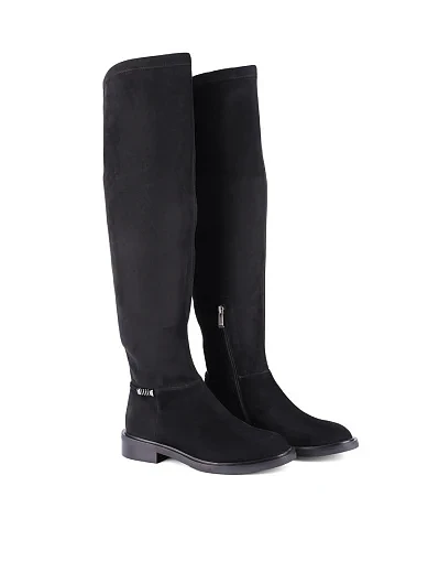 Женские ботфорты Attizzare велюровые черные - фото 3 - Miraton