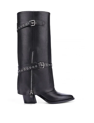 Жіночі чоботи MIRATON шкіряні чорні - фото 2 - Miraton