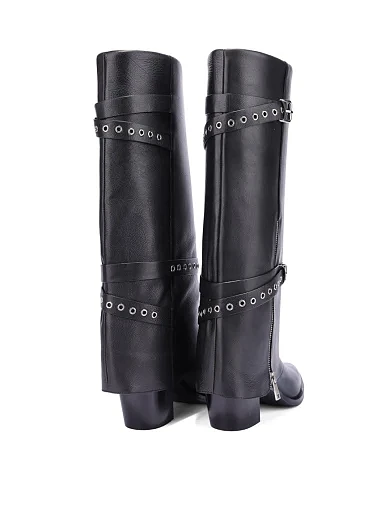 Жіночі чоботи MIRATON шкіряні чорні - фото 5 - Miraton