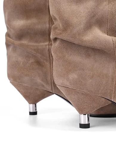 Жіночі чоботи MIRATON велюрові бежеві - фото 2 - Miraton