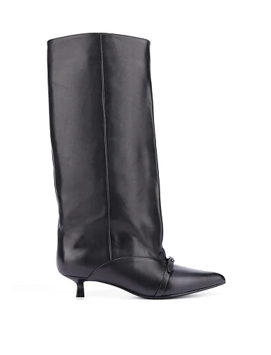 Жіночі чоботи MIRATON шкіряні чорні - фото 2 - Miraton