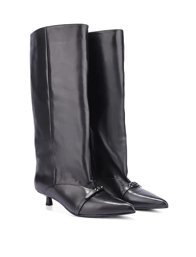Жіночі чоботи MIRATON шкіряні чорні - фото 4 - Miraton