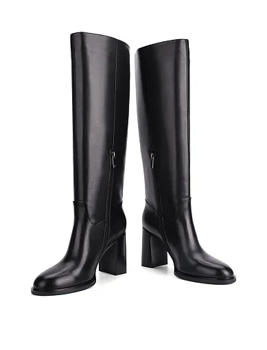 Жіночі чоботи MIRATON шкіряні чорні - фото 2 - Miraton