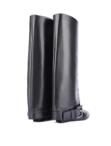 Жіночі чоботи MIRATON шкіряні чорні - фото 4 - Miraton