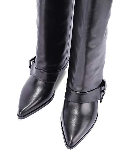 Жіночі чоботи MIRATON шкіряні чорні - фото 5 - Miraton
