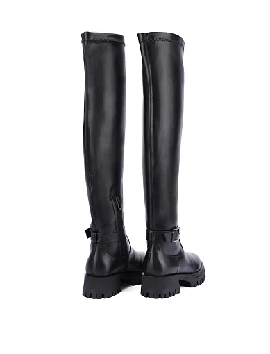 Жіночі ботфорти шкіряні чорні(590T-2206-N04-P33) - фото 4 - Miraton