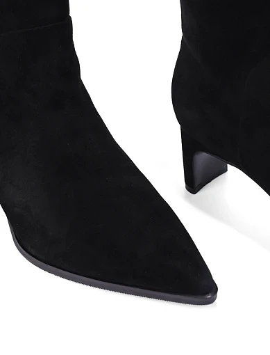 Жіночі черевики MIRATON велюрові чорні - фото 5 - Miraton