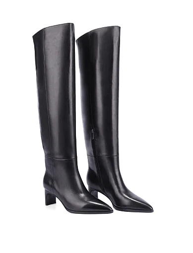 Жіночі ботфорти шкіряні чорні(596H-2008-N550) - фото 3 - Miraton