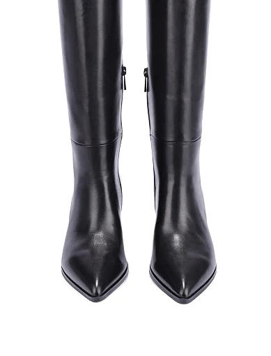 Жіночі ботфорти шкіряні чорні(596H-2008-N550) - фото 5 - Miraton