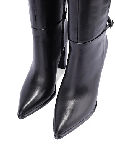 Жіночі чоботи шкіряні чорні - фото 5 - Miraton
