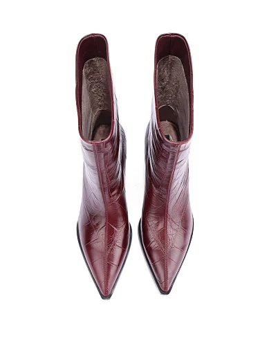 Женские ботинки MIRATON кожаные бордовые - фото 2 - Miraton