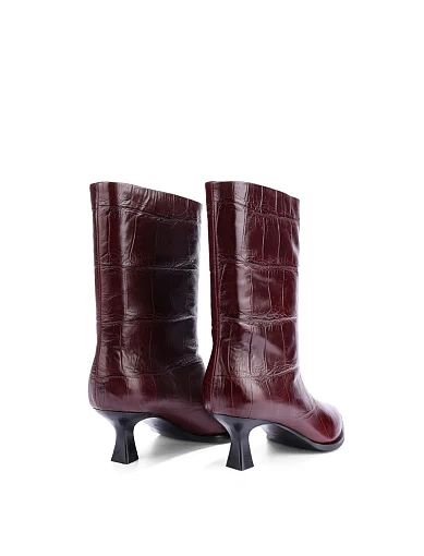 Женские ботинки MIRATON кожаные бордовые - фото 4 - Miraton