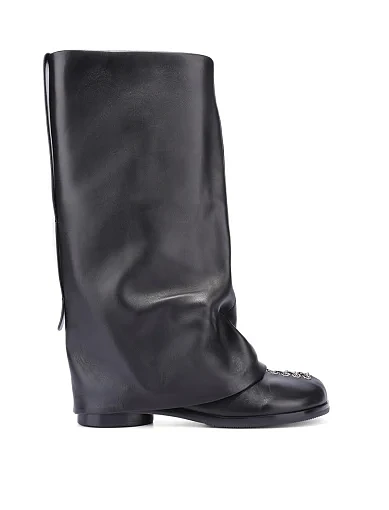 Жіночі чоботи MIRATON шкіряні чорні - фото 2 - Miraton