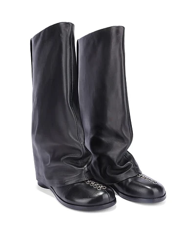 Жіночі чоботи MIRATON шкіряні чорні - фото 4 - Miraton