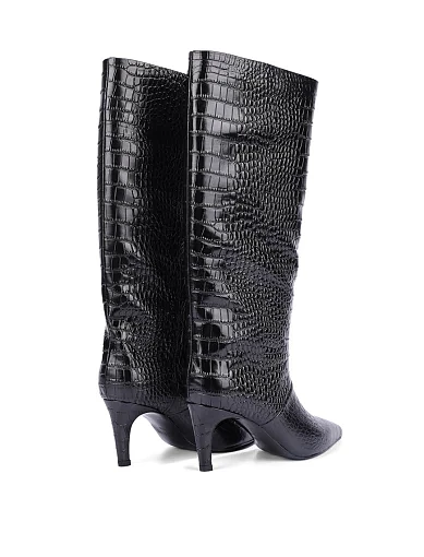 Жіночі чоботи MIRATON шкіряні чорні - фото 5 - Miraton