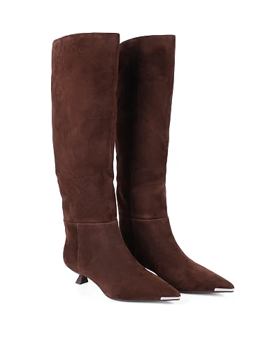 Жіночі чоботи MIRATON велюрові коричневі - фото 3 - Miraton