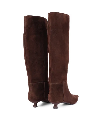 Жіночі чоботи MIRATON велюрові коричневі - фото 4 - Miraton