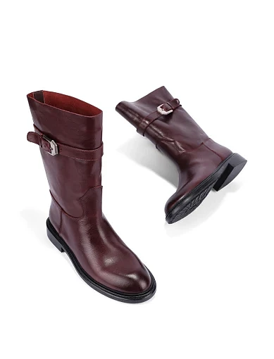 Жіночі черевики MIRATON шкіряні бордові - фото 2 - Miraton