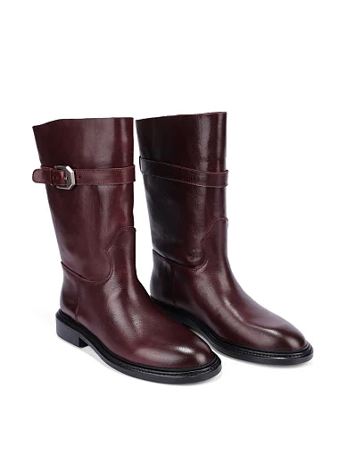 Жіночі черевики MIRATON шкіряні бордові - фото 3 - Miraton