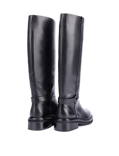 Женские сапоги кожаные черные - фото 3 - Miraton