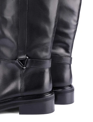 Женские сапоги кожаные черные - фото 4 - Miraton