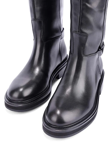 Женские сапоги кожаные черные - фото 5 - Miraton